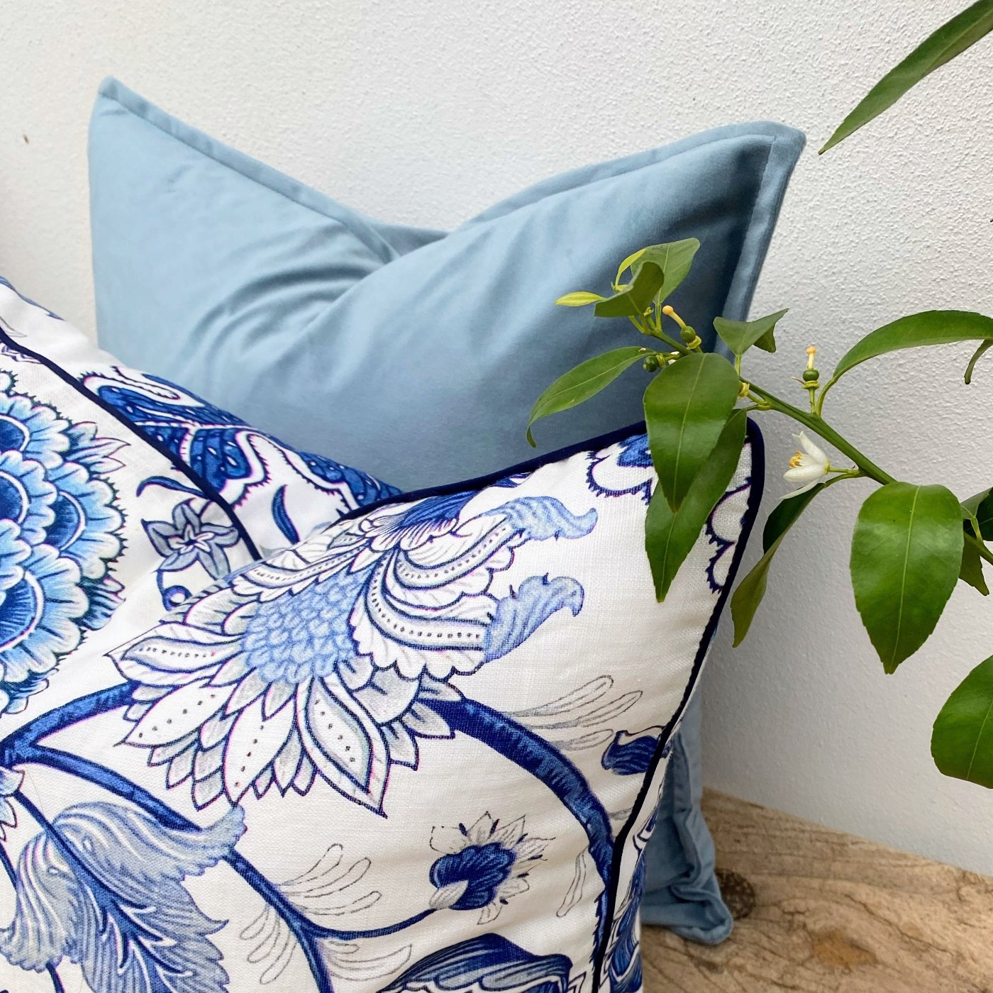 Set of 2 Blue Hamptons Cushions- Portsea