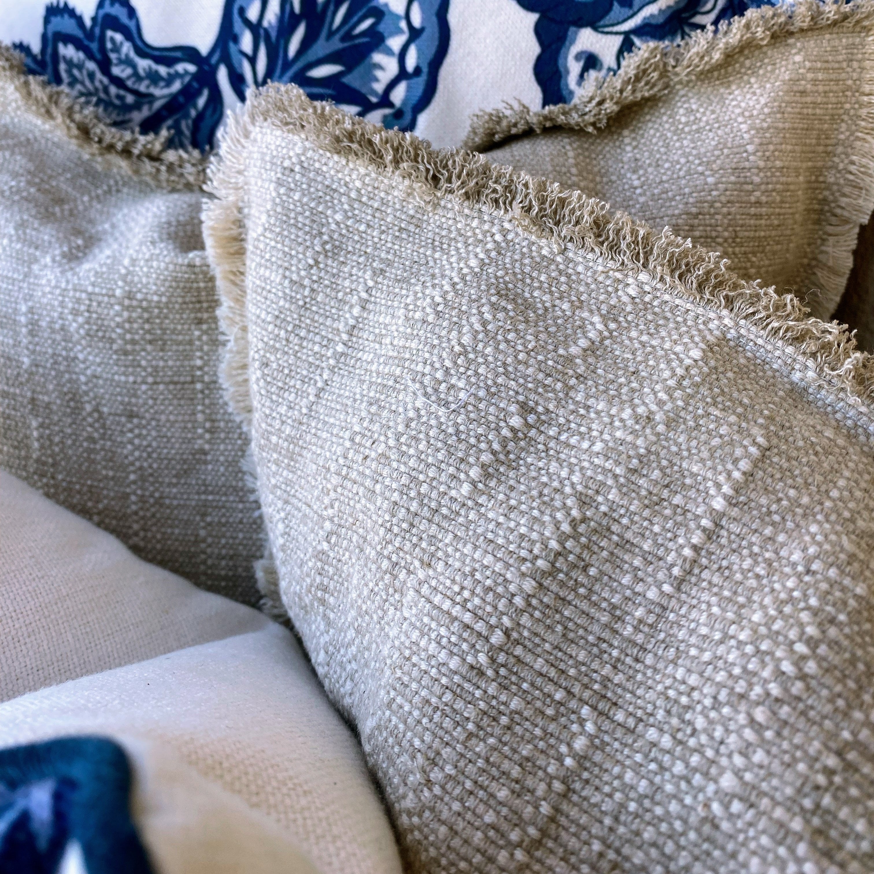 Boho Fringed Linen Cushion Covers