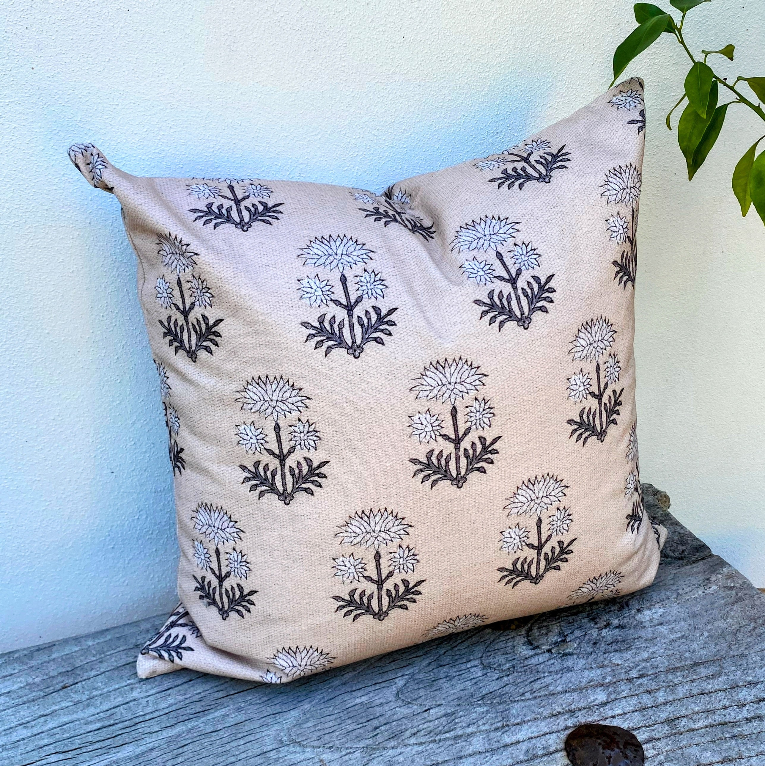 100% Cotton Beige Patterned Cushions | Sundance