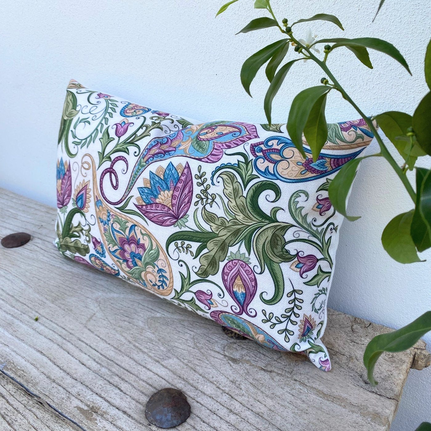 Boho Vibed Paisley Pink & Green Cushion Covers / Magic-Revived Artisan Eco Home Decor