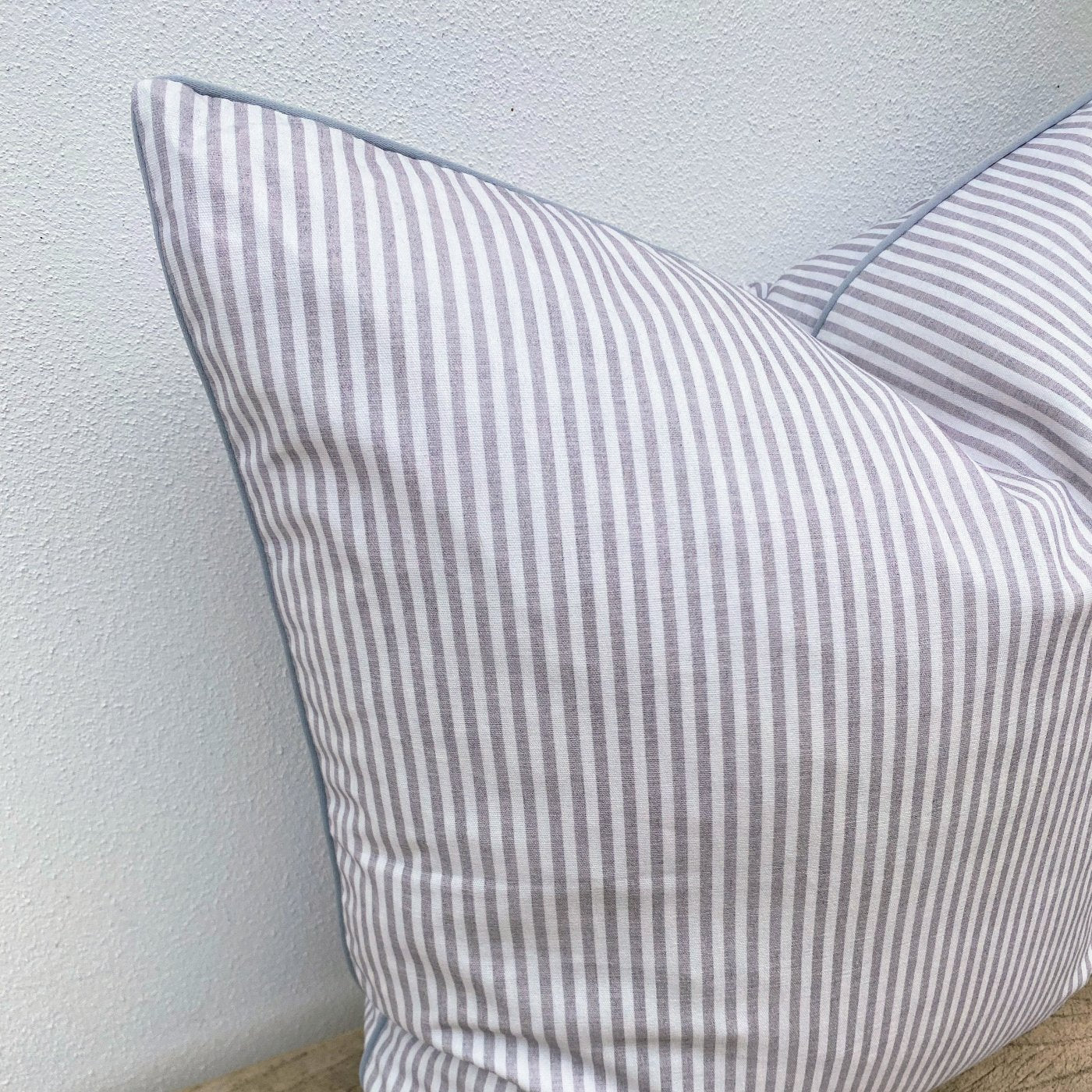 45cm Grey White Pin Stripes Cushion