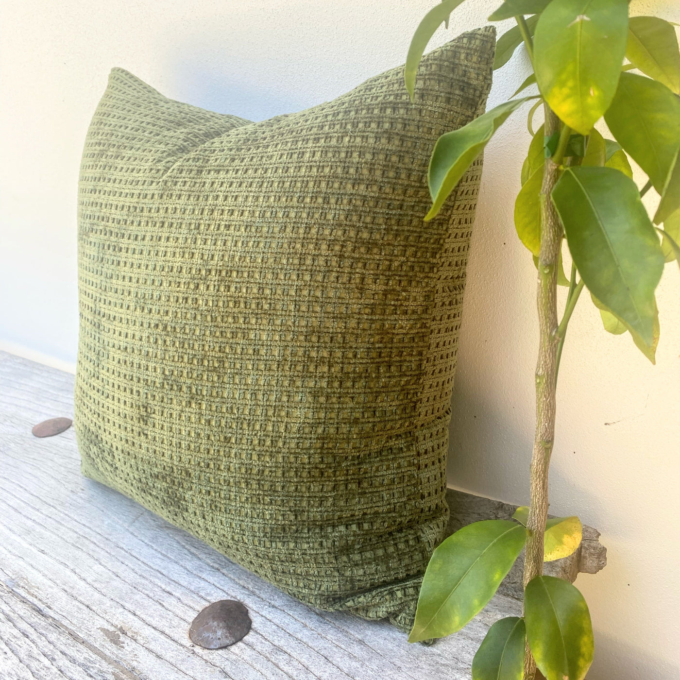 50cm Olive Green Chenille Velvet Cushion Covers