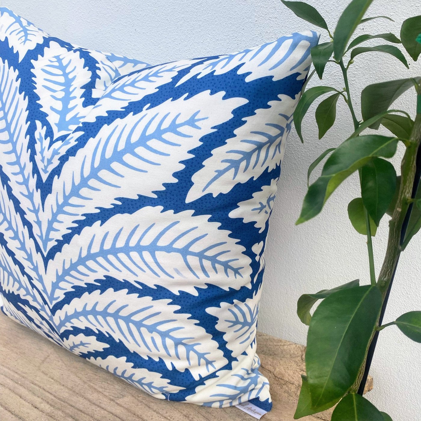 Tropical Blue and White Hamptons Cushion