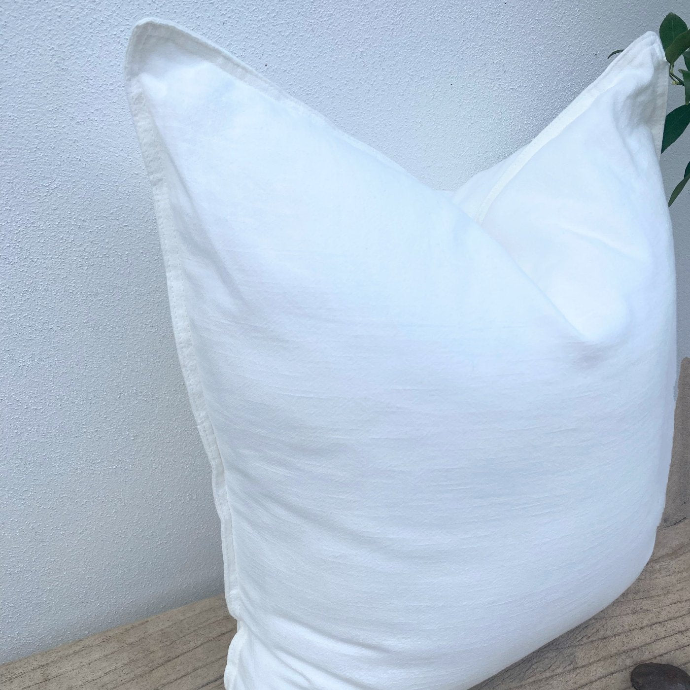 White Linen Palm Cushion Covers| Revived Artisan Eco Home Decor