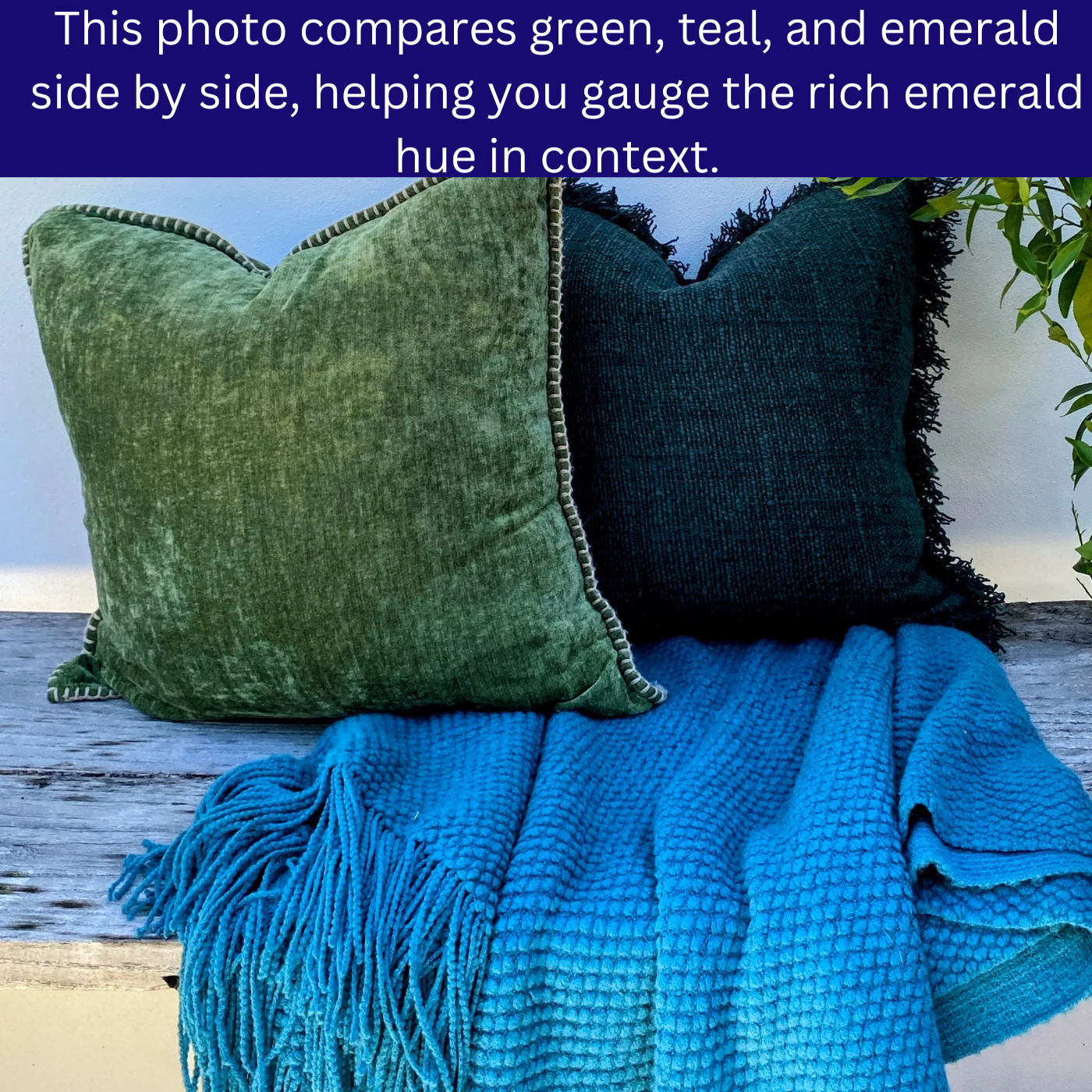 Coastal Green Linen Cushion -Emerald Tides