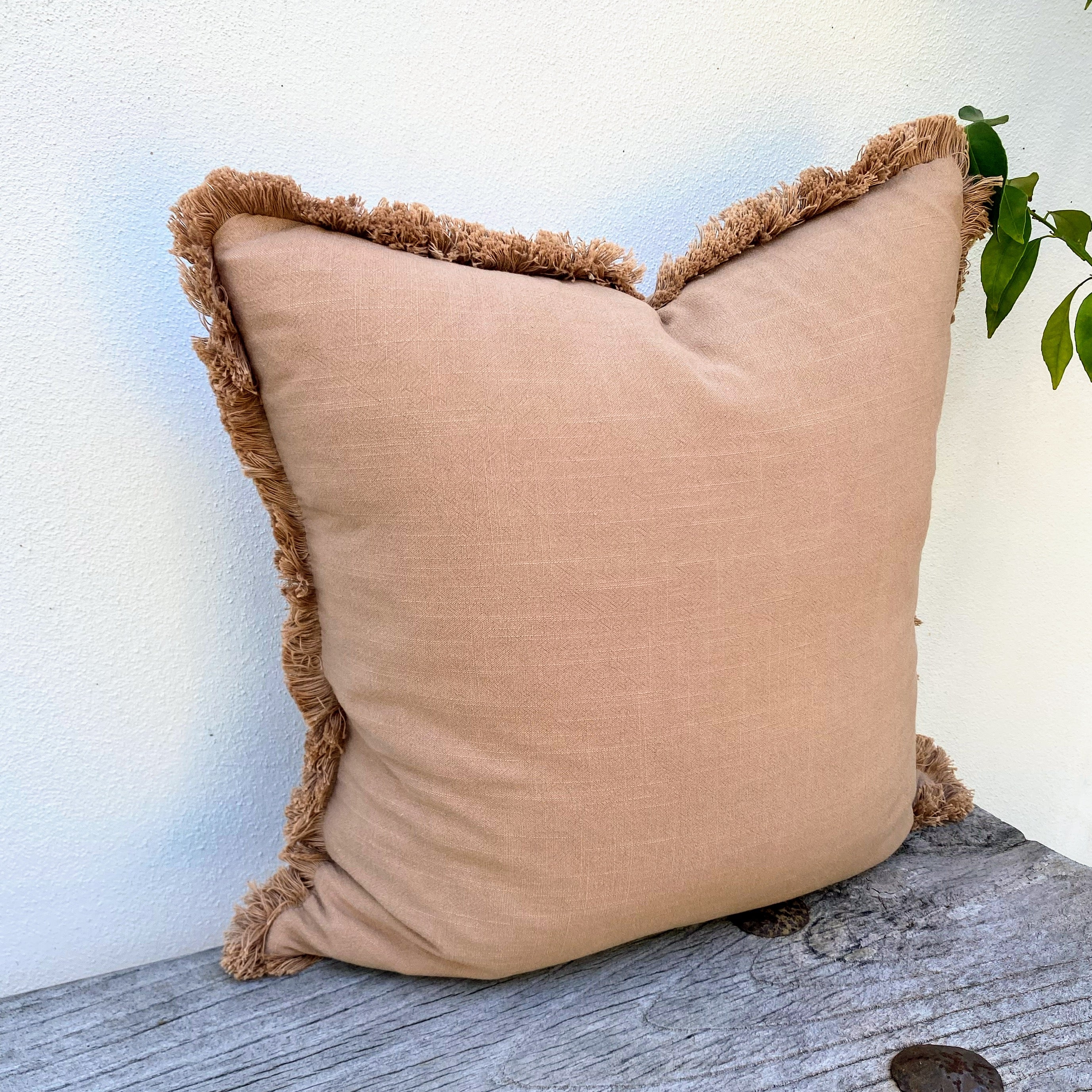 Terracotta Cushions 45cmx 45cm | Fringed Edge