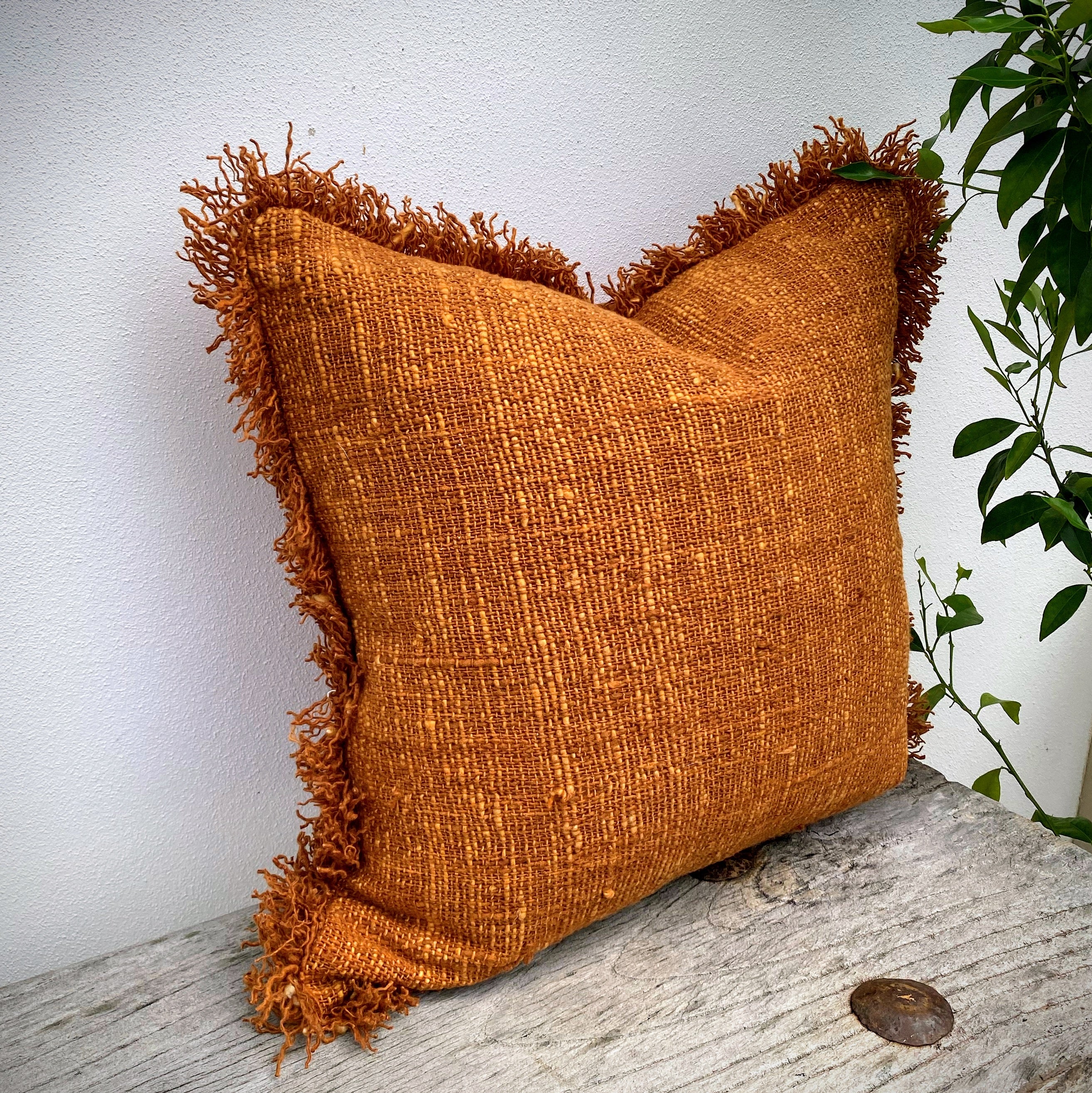 Boho Terracotta Fringed Cushion - Bali Tides