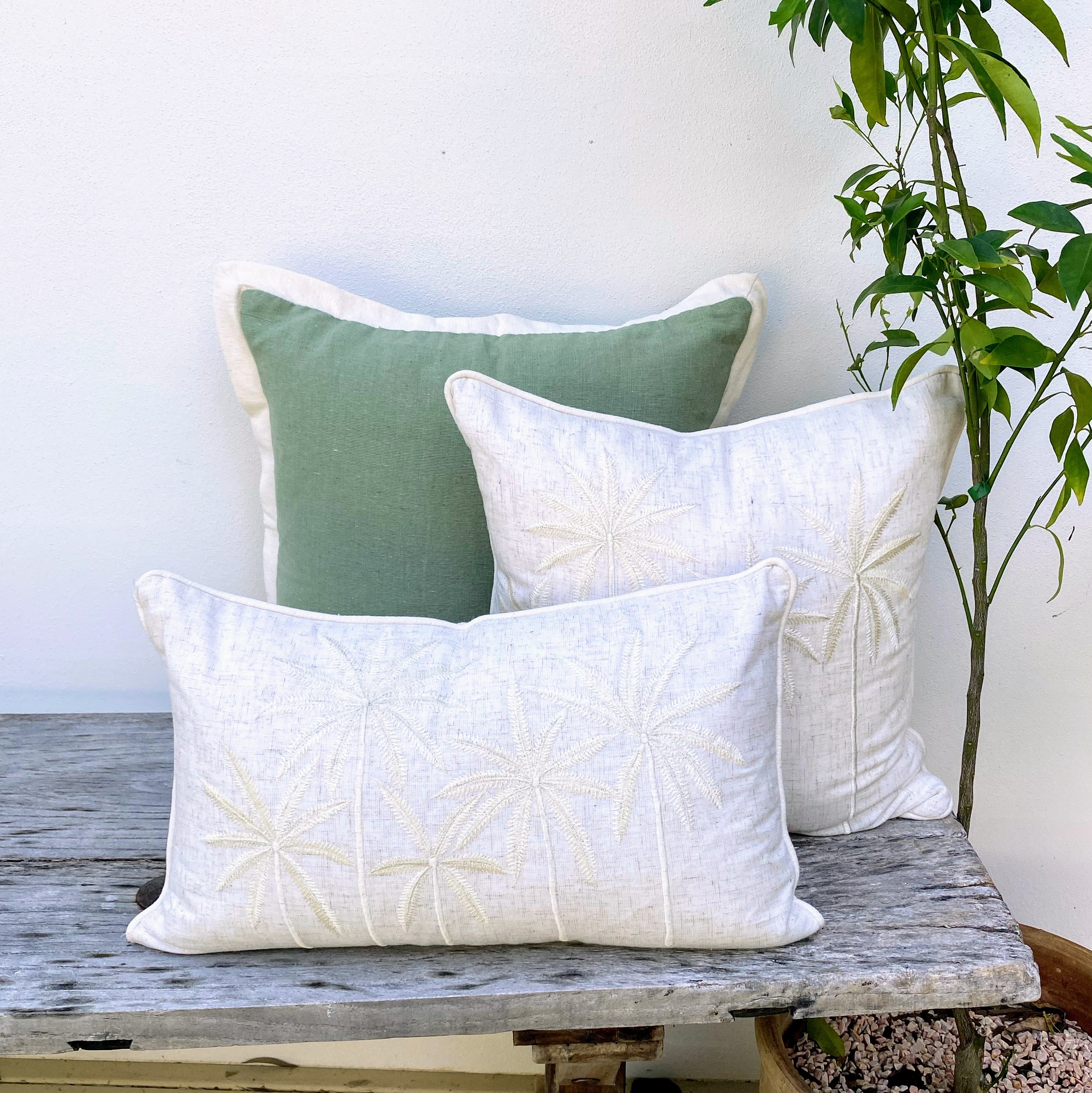 Natural Palm Tree Cushion - Coastal Canopy