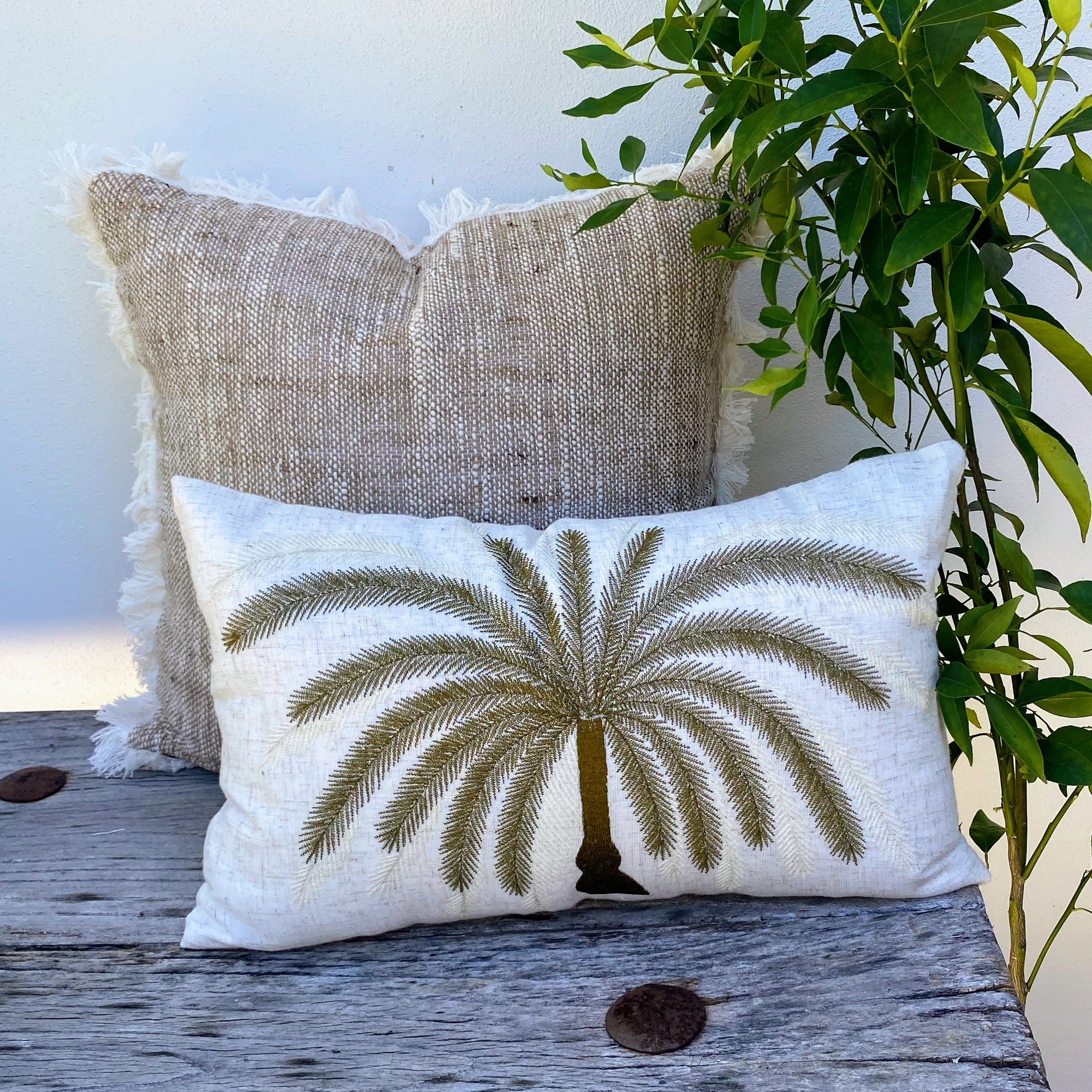 Handwoven Bohemian Natural Cotton  Cushion - Square - Ubud Escape