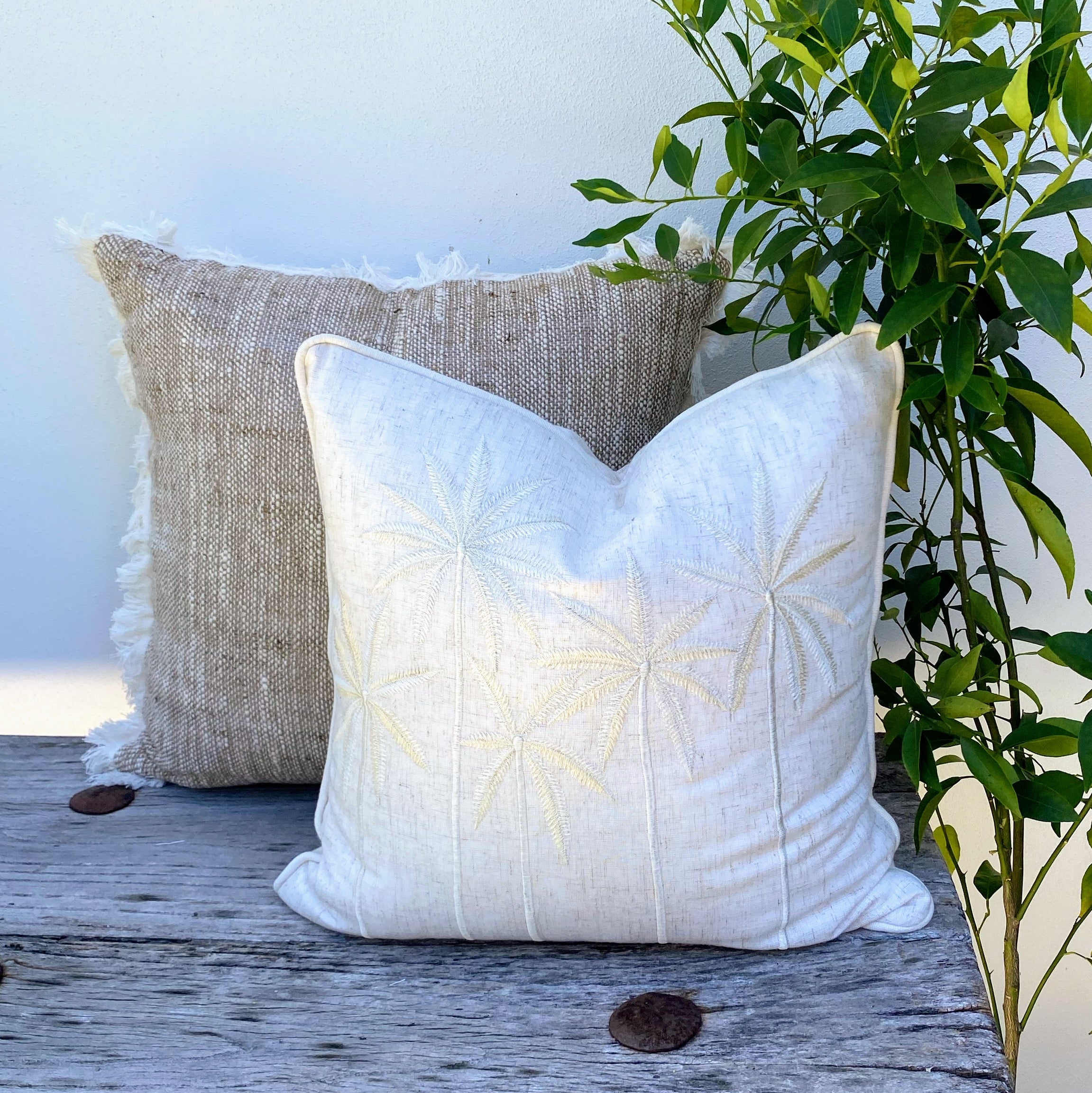 Natural Palm Tree Cushion - Coastal Canopy