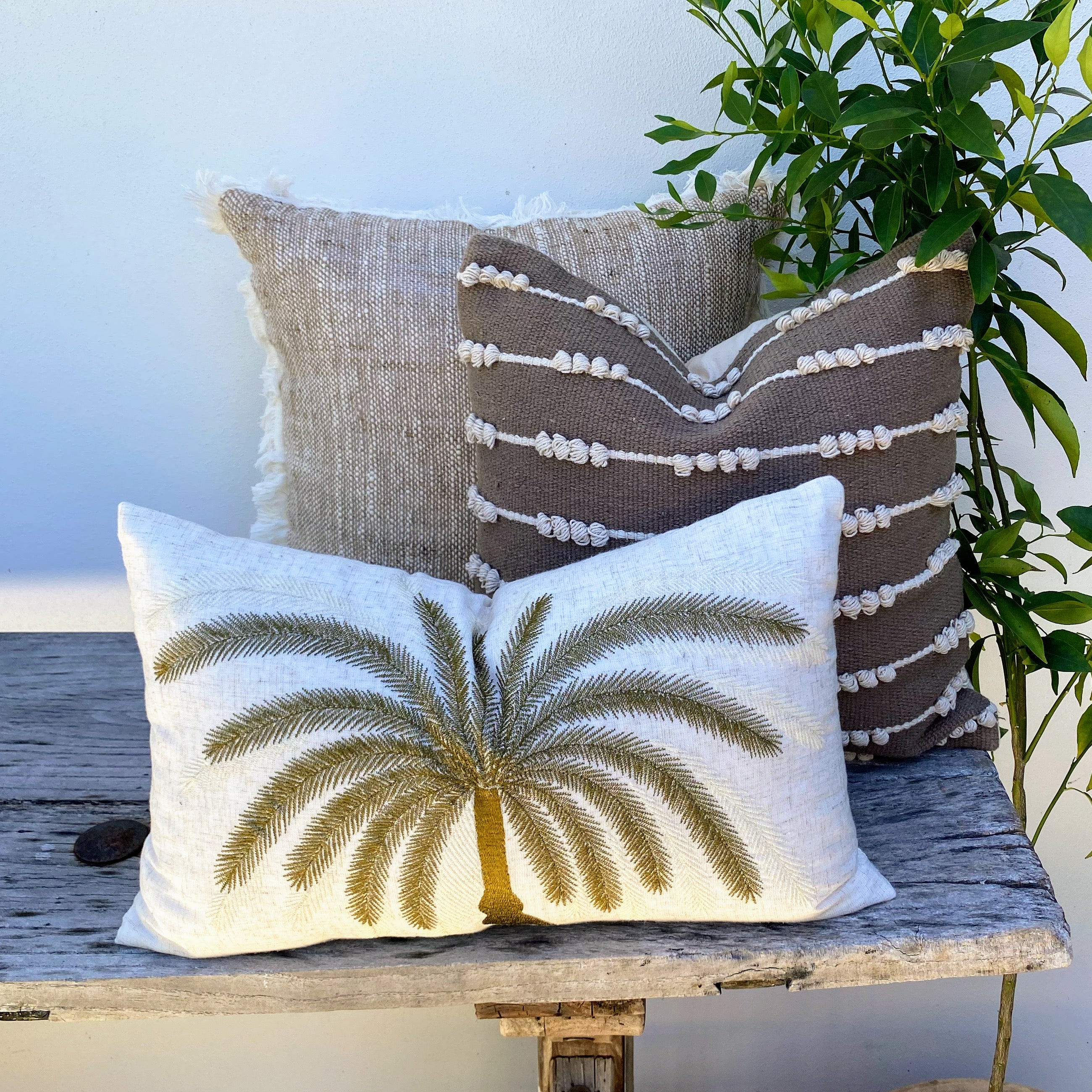 Handwoven Bohemian Natural Cotton  Cushion - Square - Ubud Escape