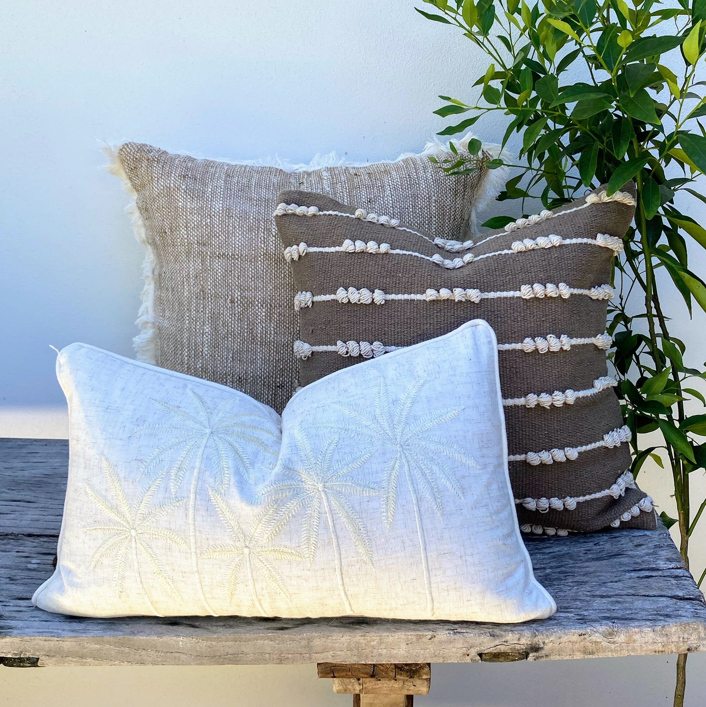 Natural Palm Tree Cushion - Coastal Canopy