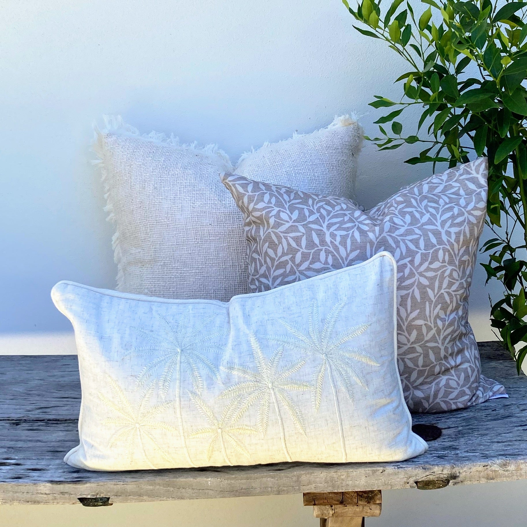 Natural Palm Tree Cushion - Coastal Canopy