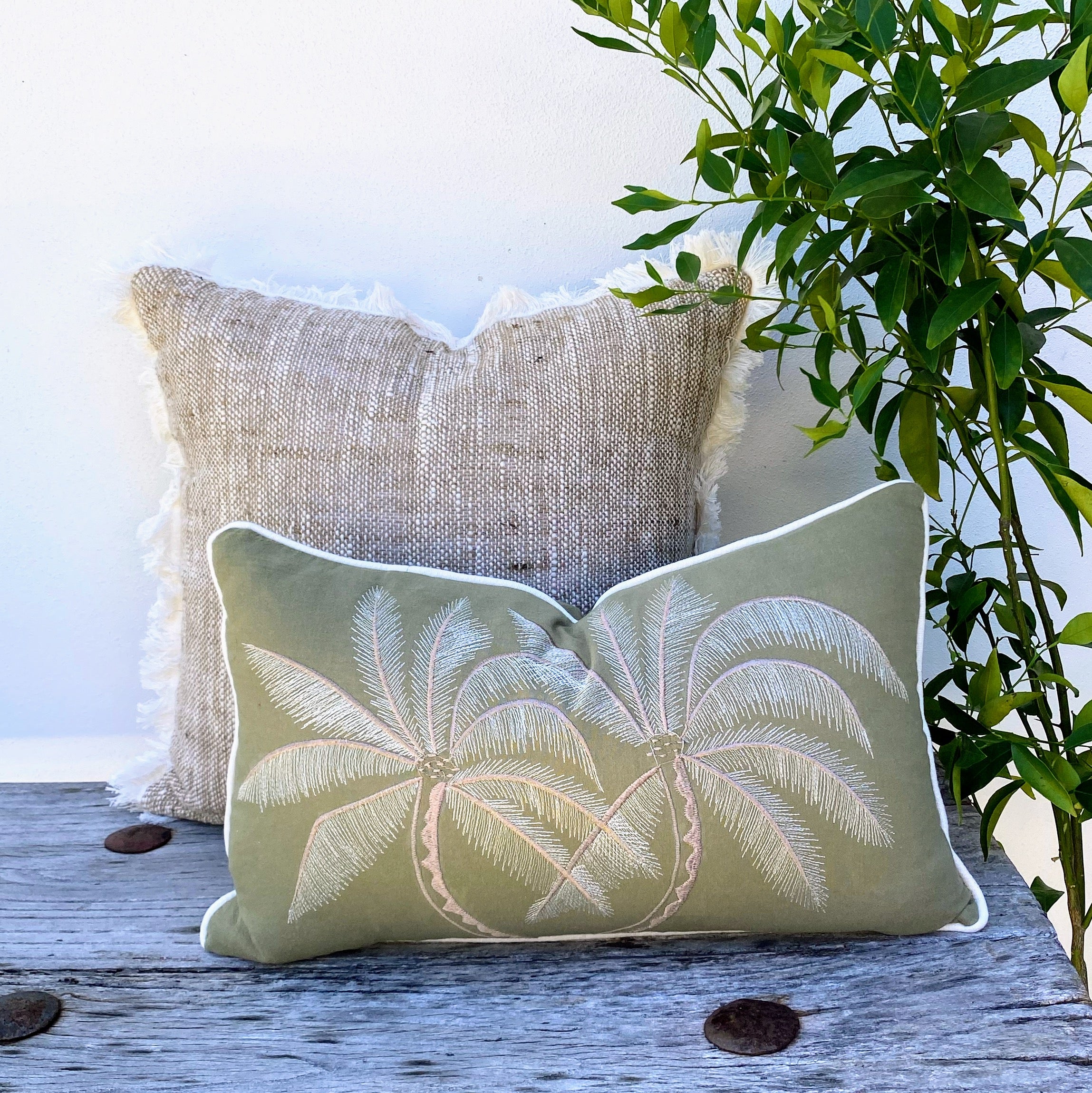 Handwoven Bohemian Natural Cotton  Cushion - Square - Ubud Escape