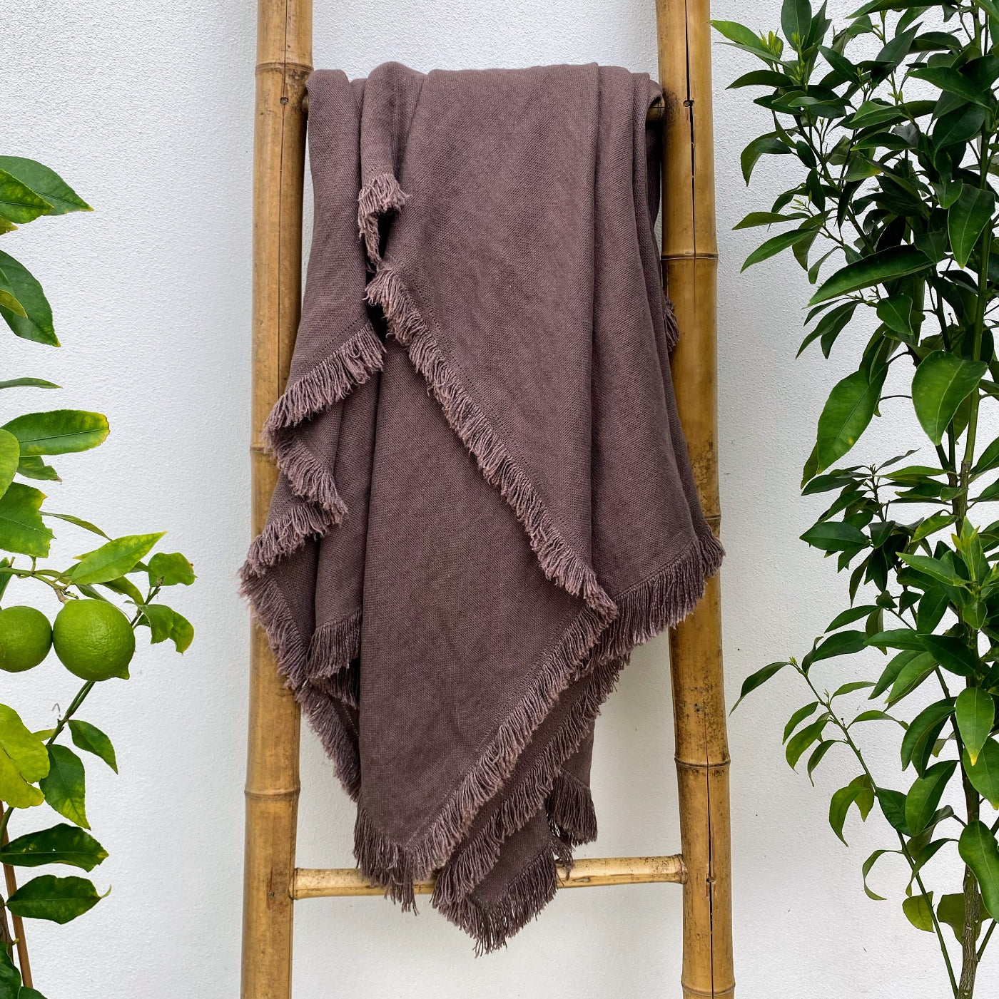 Luxury French Linen Brown Bed Throws