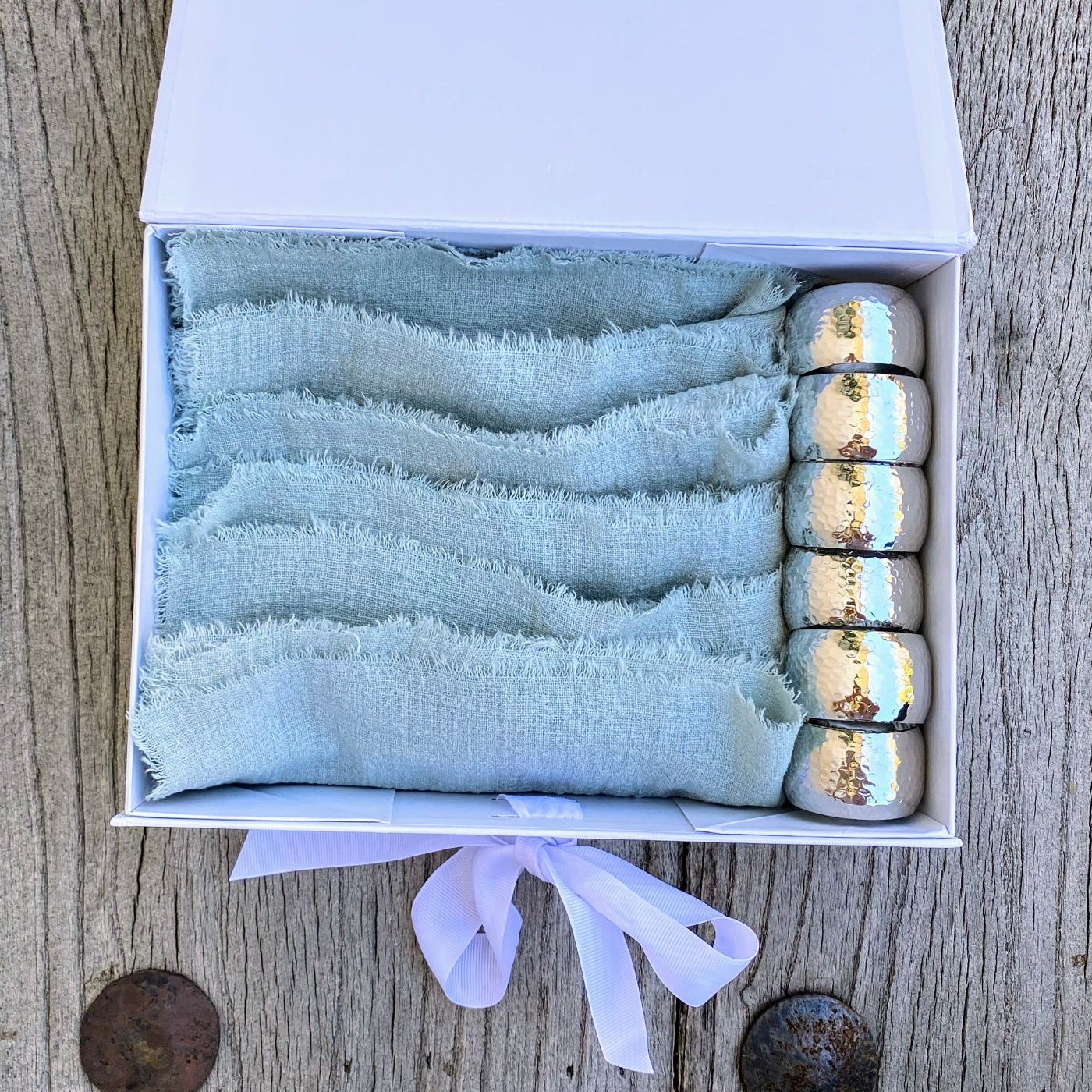 A Box of Cotton Fabric Napkin Set with Ring from Revived Artisan and Home Decor