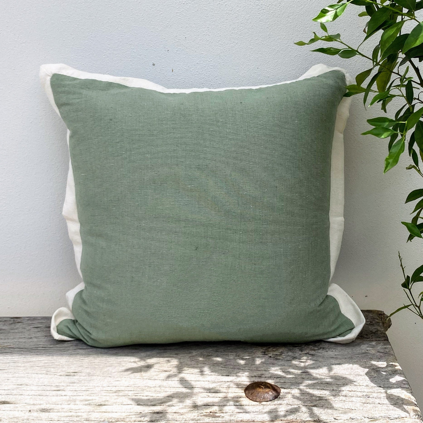 Add a Beach Vibe with This Olive Green Cushion​