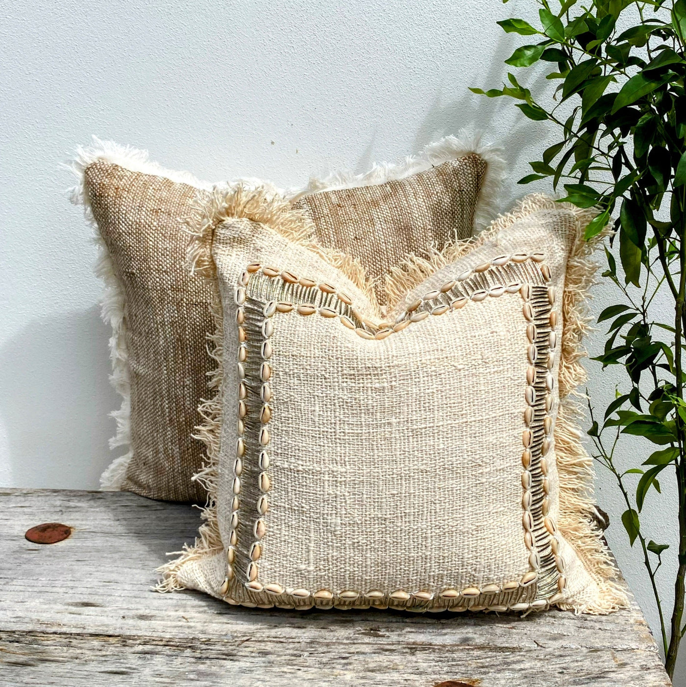 Add a Bohemian Vibe with Our Unique Cowrie Shells Cushion Cover