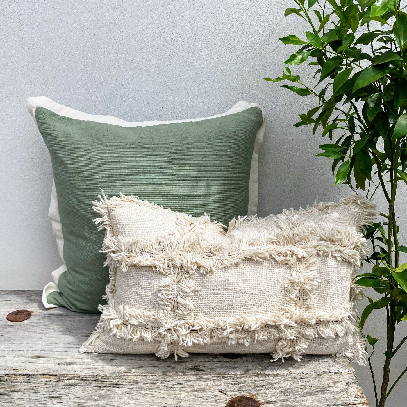 Beach-Inspired Cushion Cover Set with Soft Woven Fabric