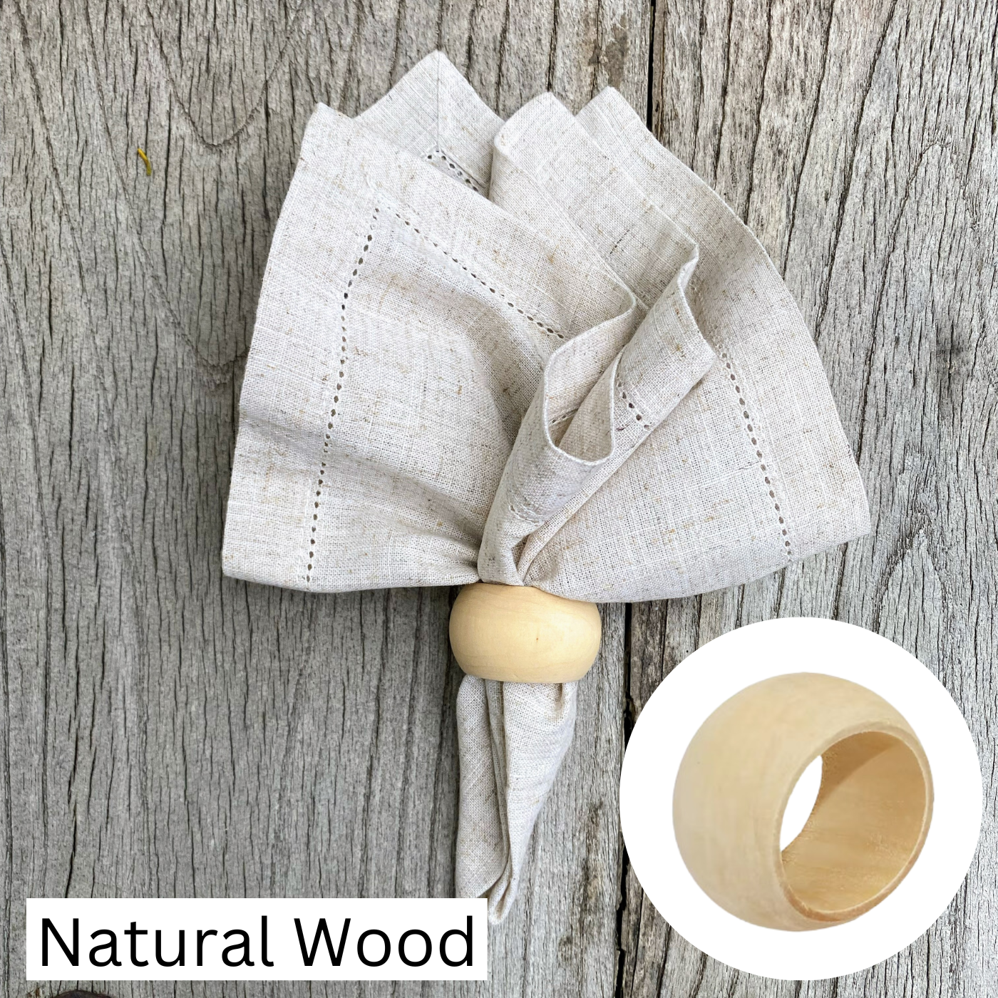 Buy Natural Linen Napkins with Elegant Hemstitch Detailing