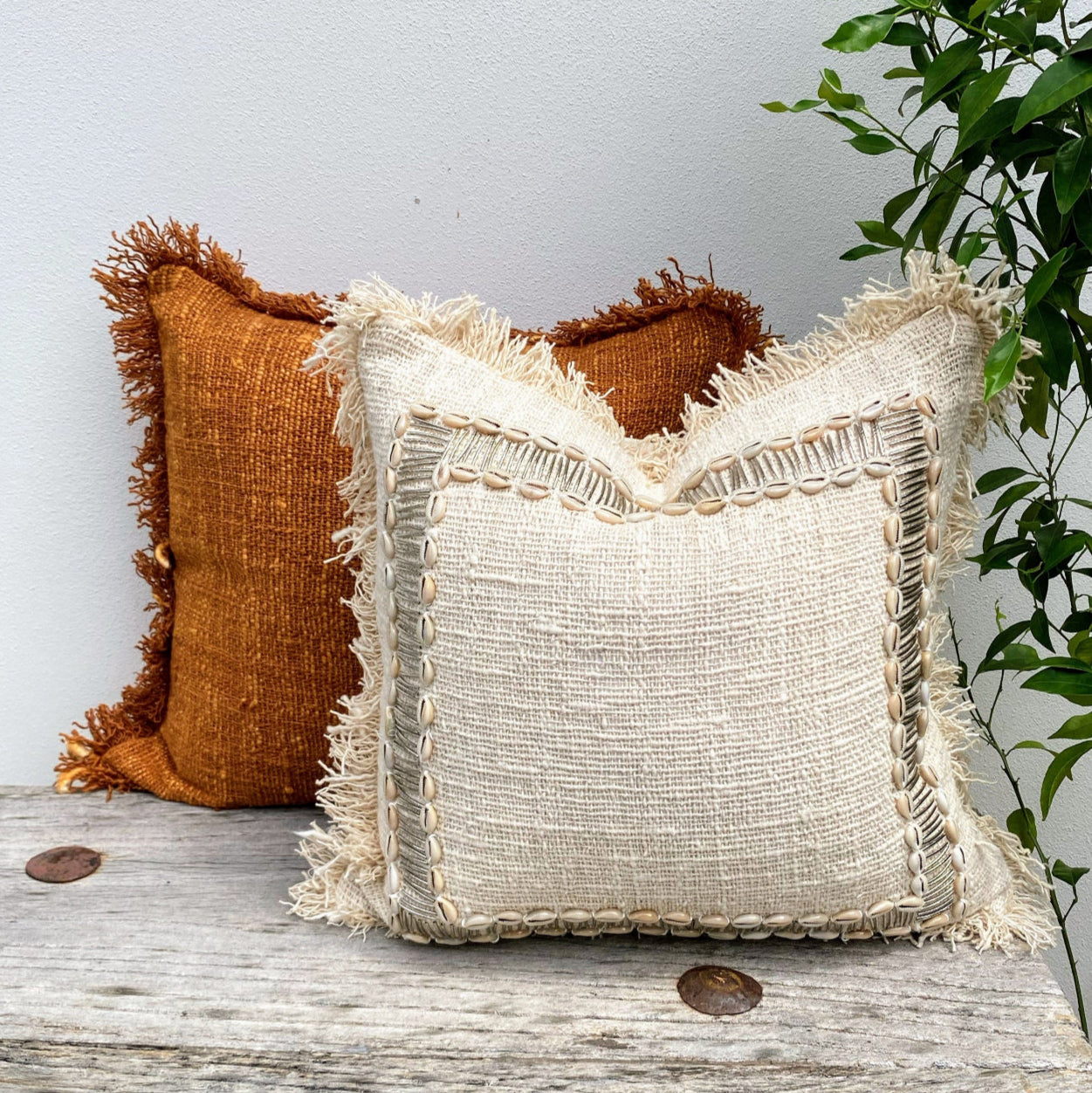 Chic Boho Cushion Cover Featuring Delicate Natural Hues