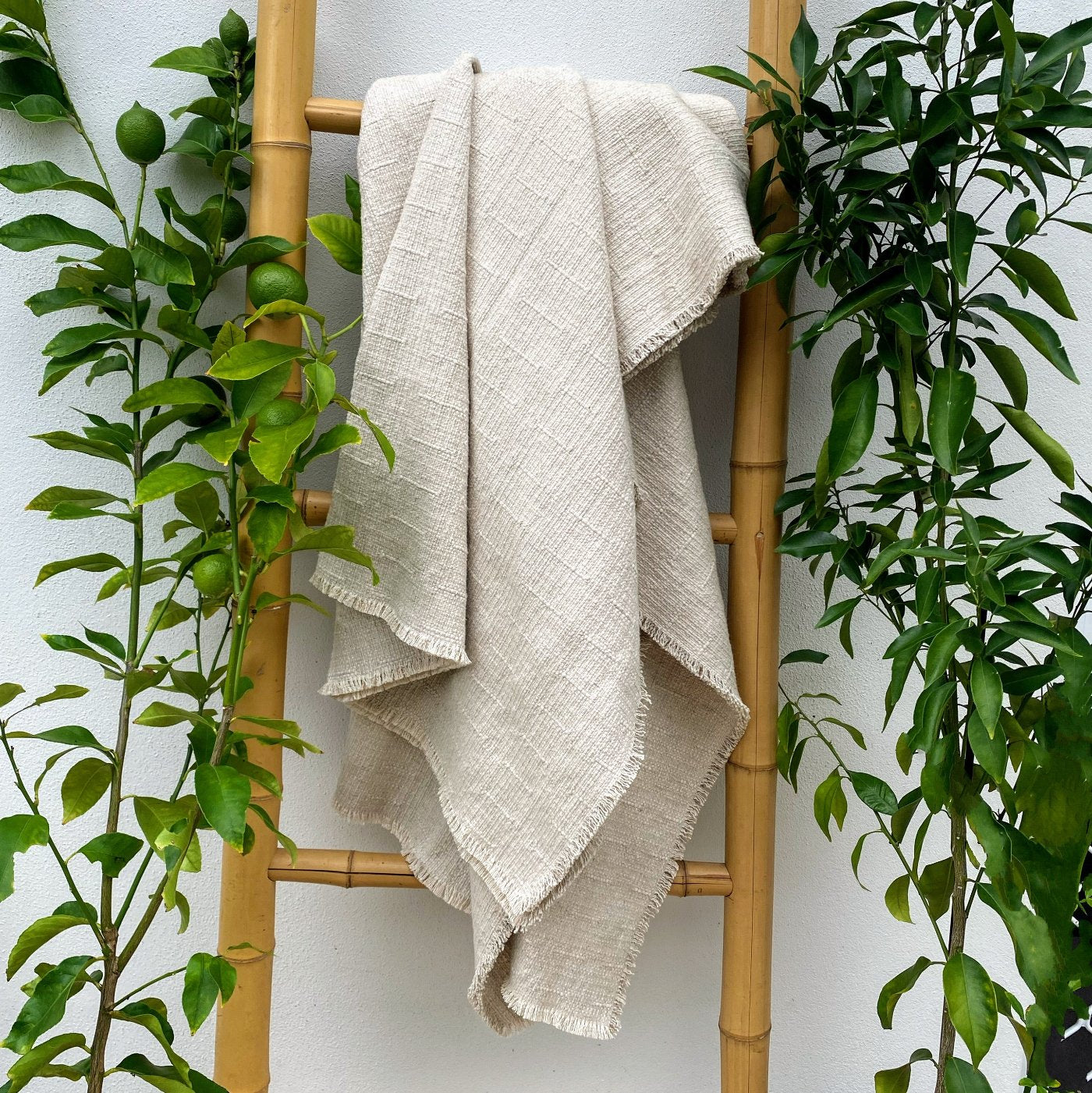 Extra Large Luxury Linen Coastal Throw Blanket