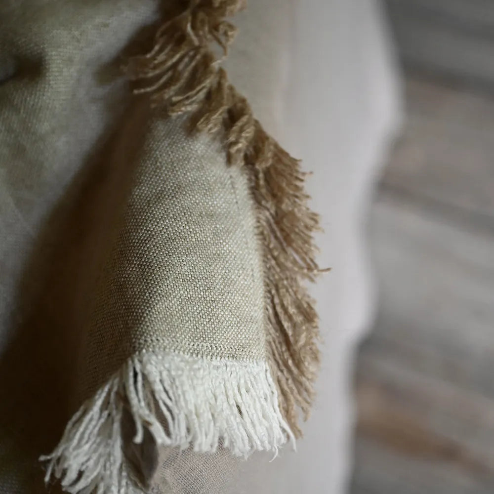 French Linen Heavy Wight Linen Throw Blanket Saja Sand