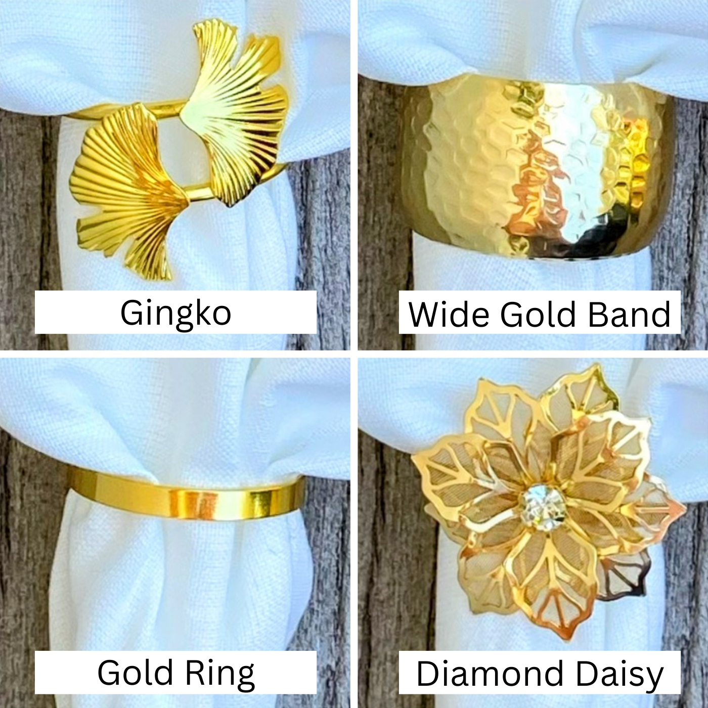 Luxury Gold Napkin Rings Collection