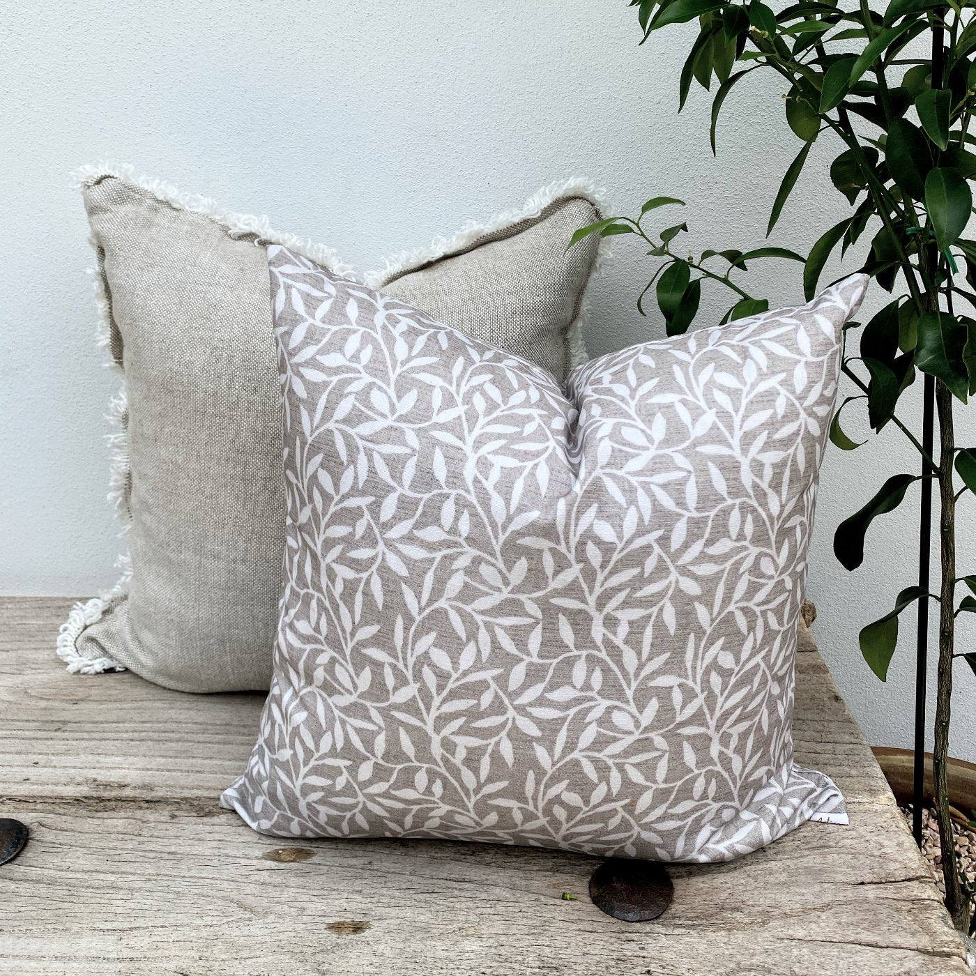 Natural Beige Cushion Covers | Whispering Vine-Revived Artisan Eco Home Decor