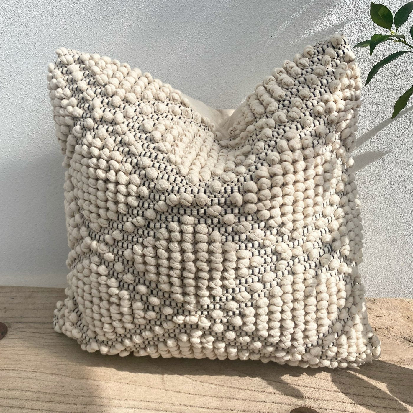 Natural Cotton Textured Boho Coastal Cushion