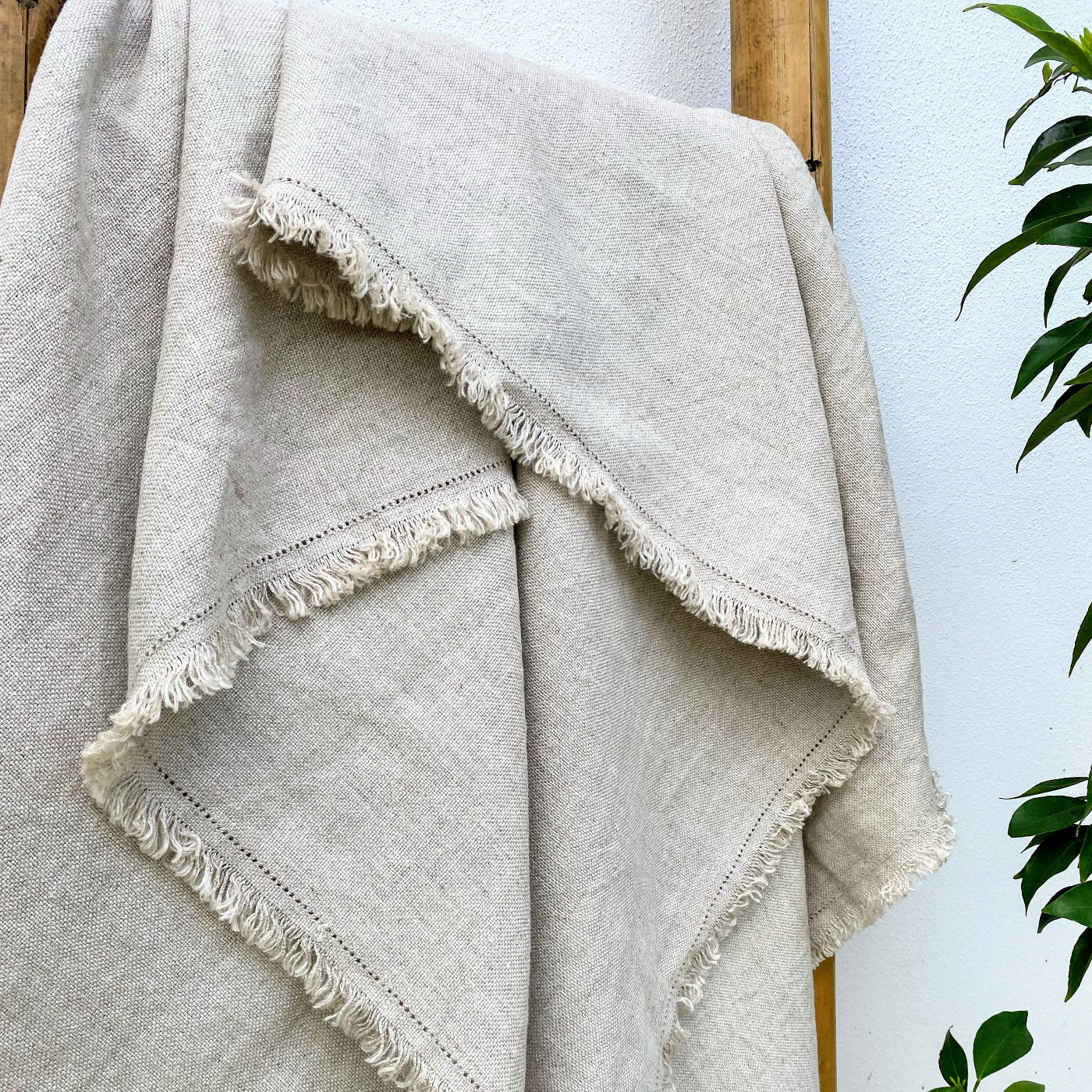 Natural Pure French Linen Throw Blanket