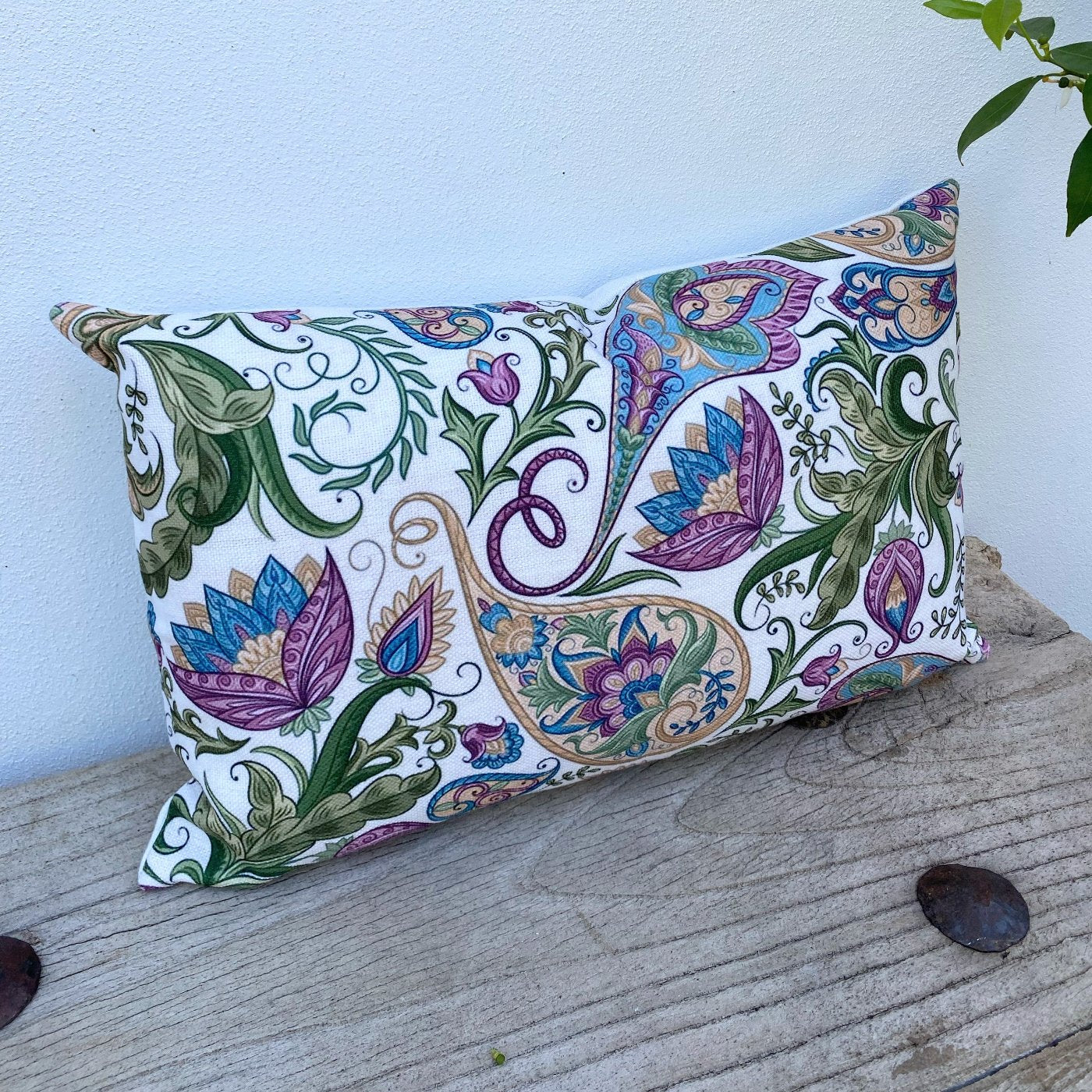 Boho Vibed Paisley Pink & Green Cushion Covers / Magic-Revived Artisan Eco Home Decor