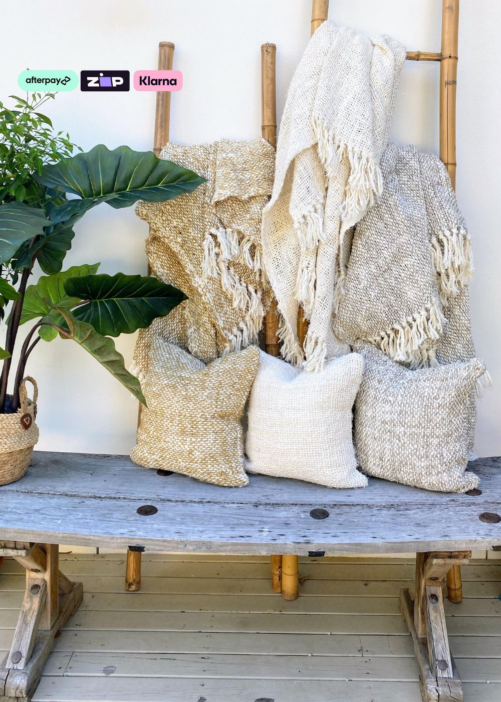 Stunning Natural Recycled Linen Cushions and Throws