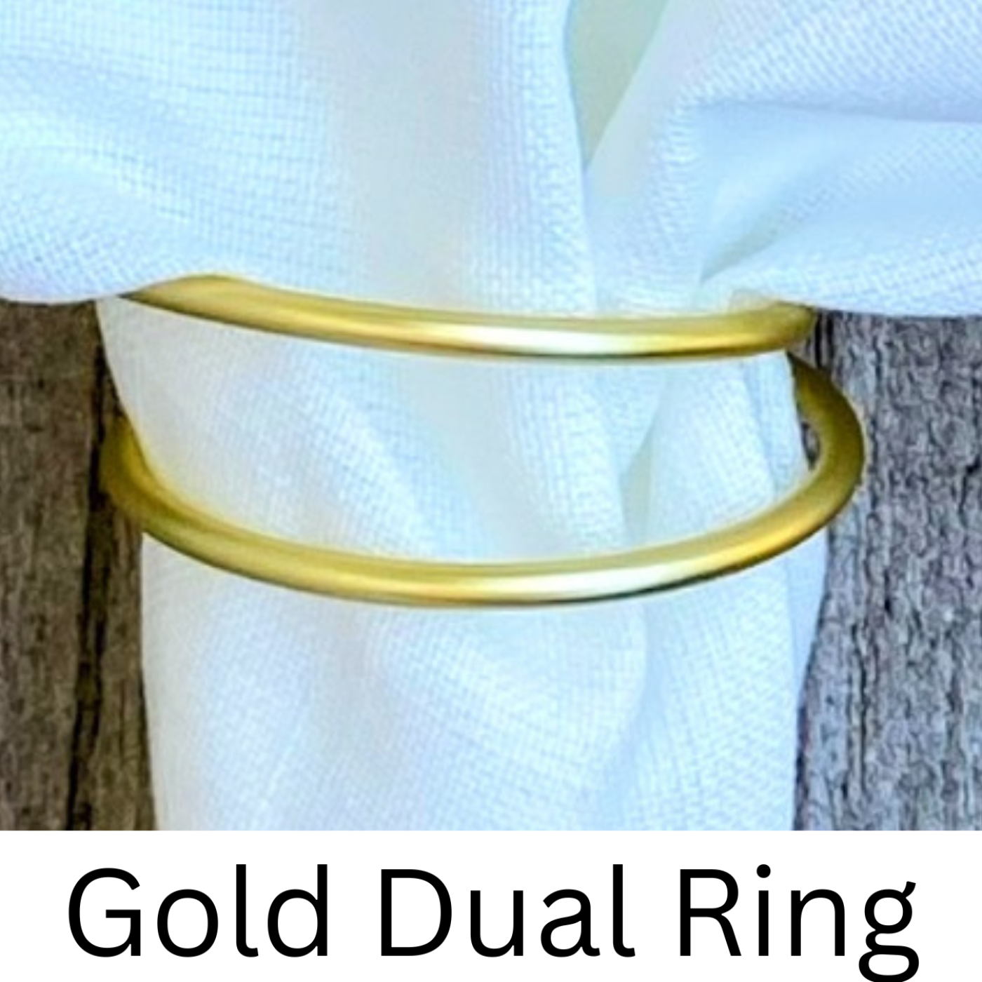 Sleek Gold Double Ring Napkin Holder