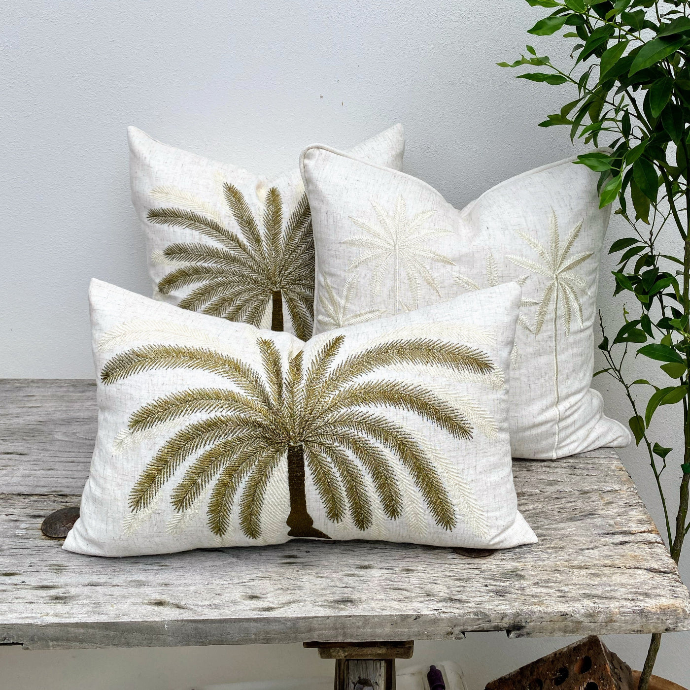 Warm Colour and Charming Tropical White Cushion