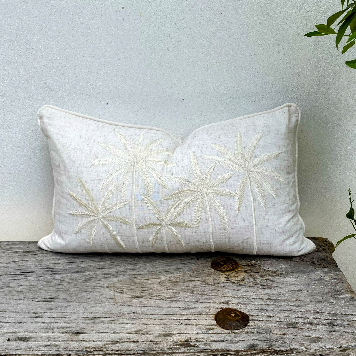 White Rectangle Cushion Cover with Simple Design