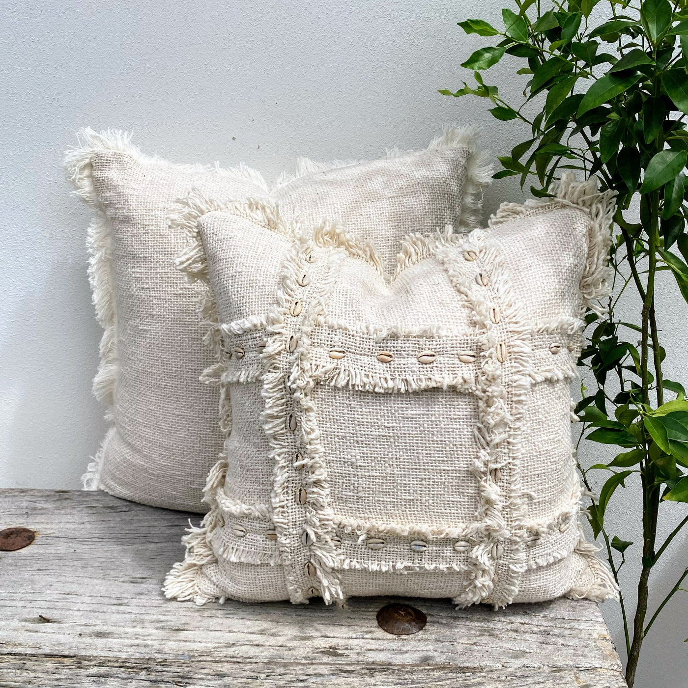 Woven Cotton Boho Cushion for Beach Vibe